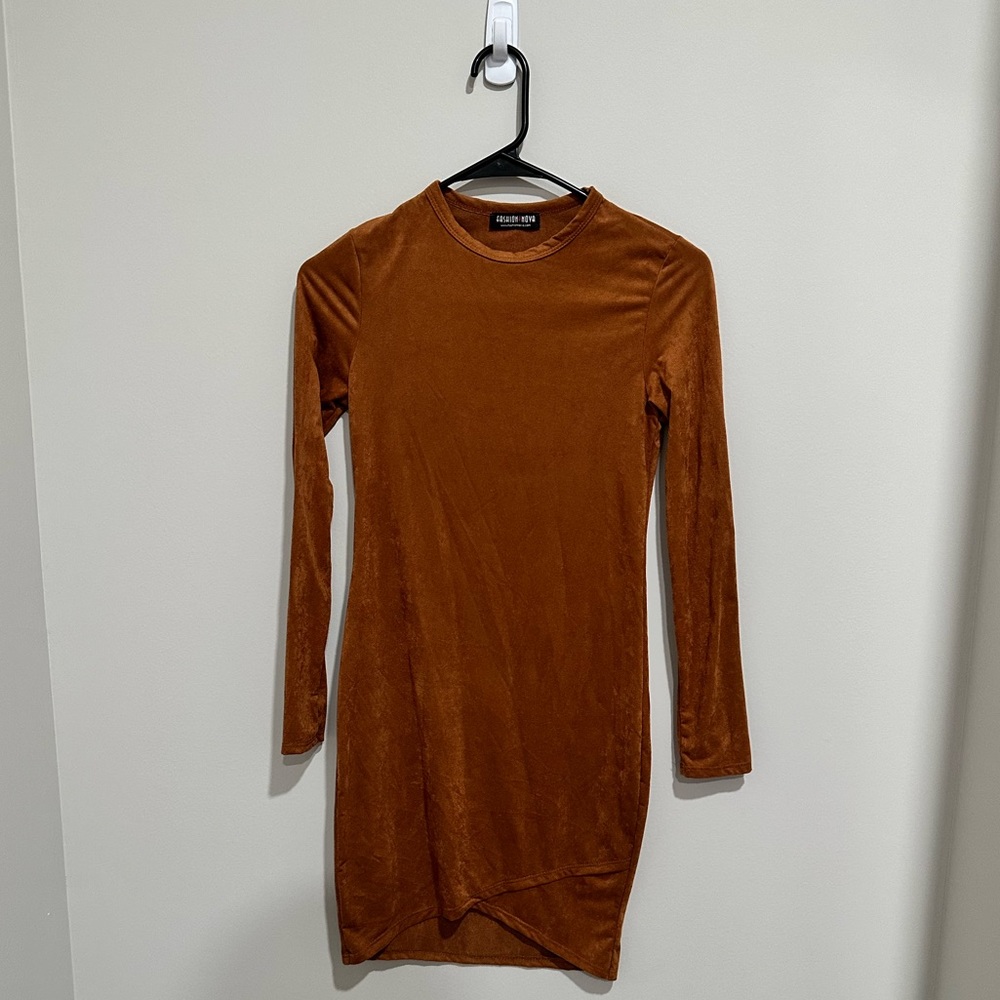 suede brownish camel dress